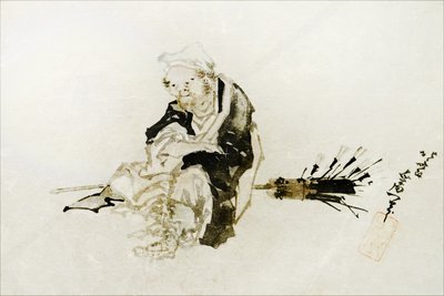 Venditore ambulante di fruste di bambù da Katsushika Hokusai